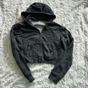 Charcoal Brandy Melville cropped hoodie
